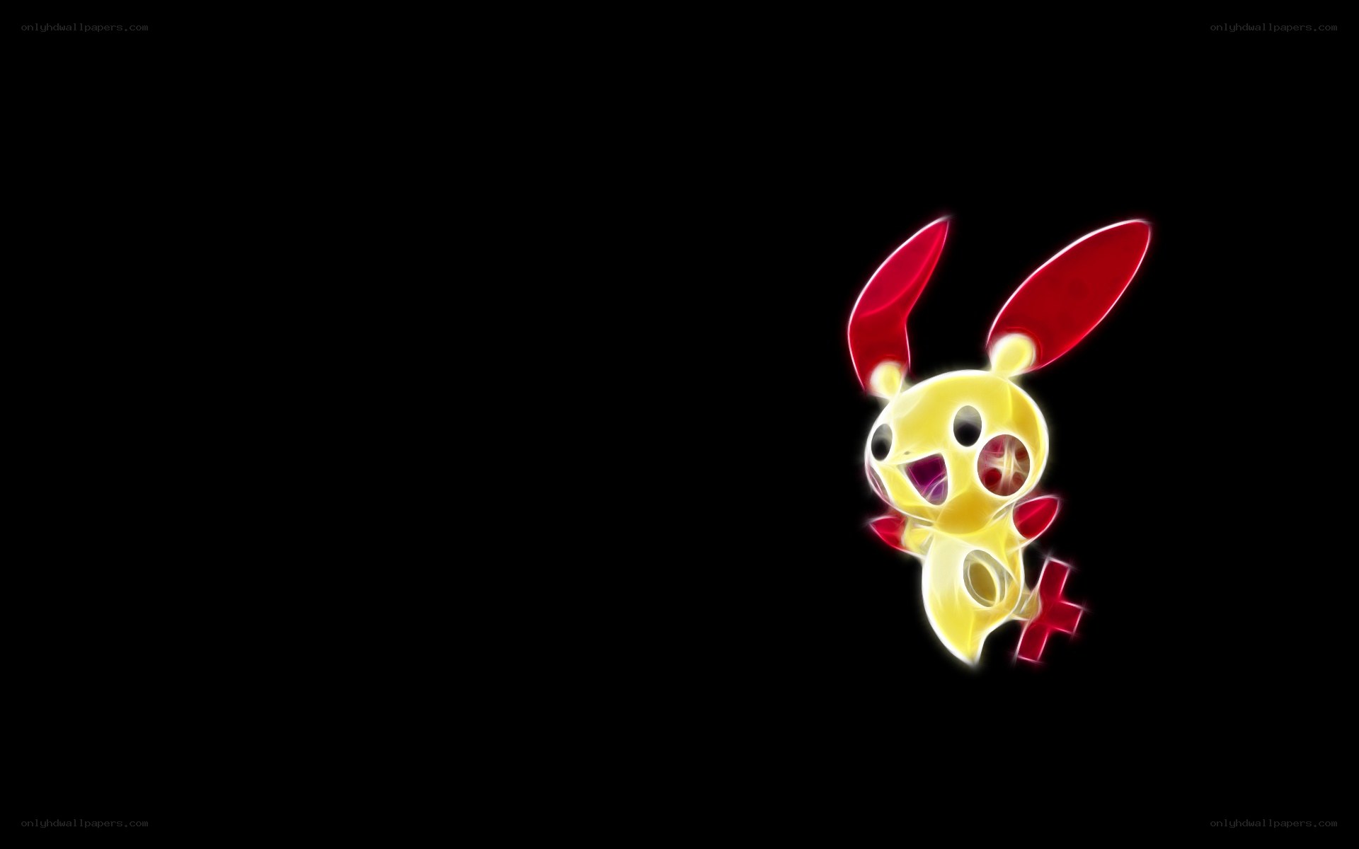 Pichu glowing on black