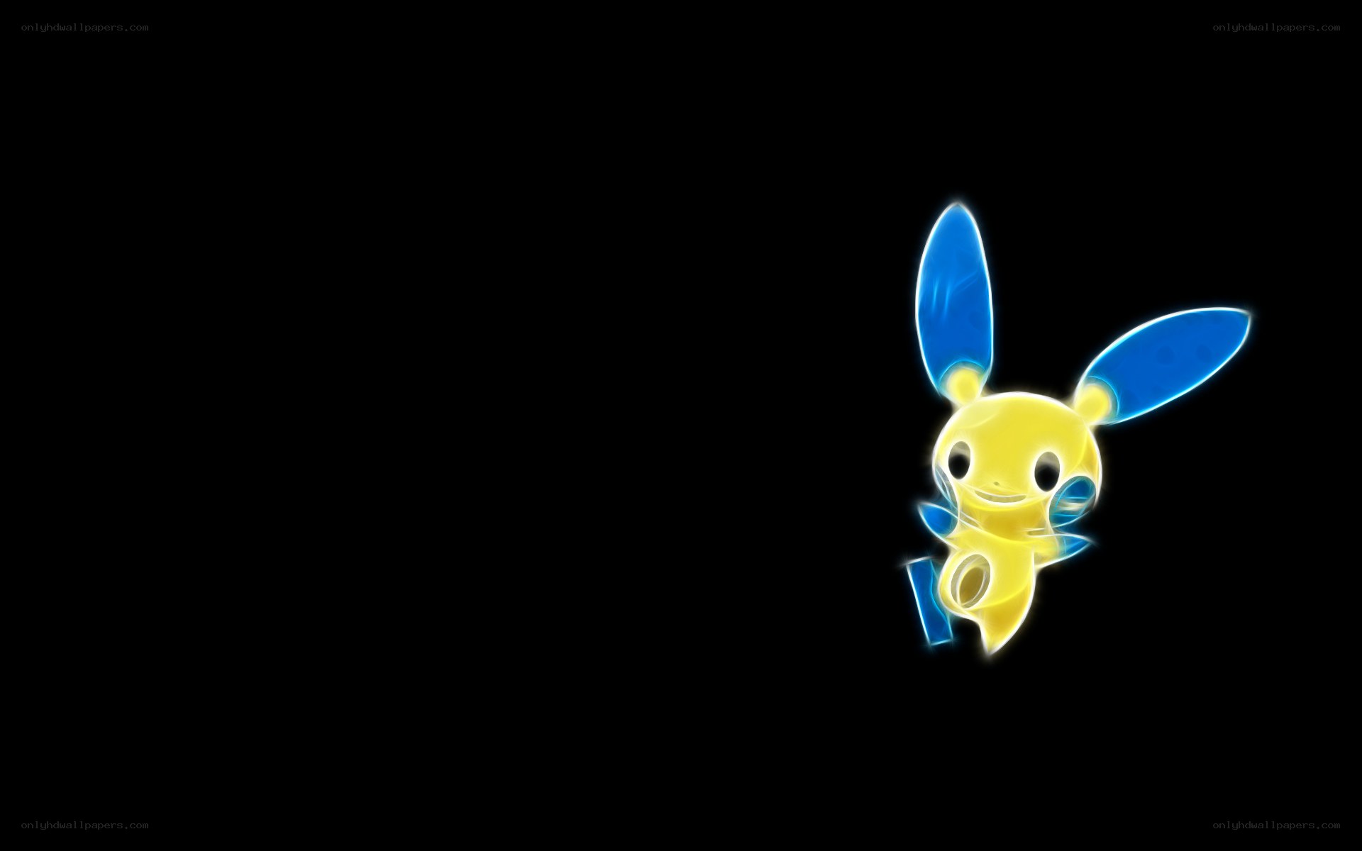 Pichu glowing on black
