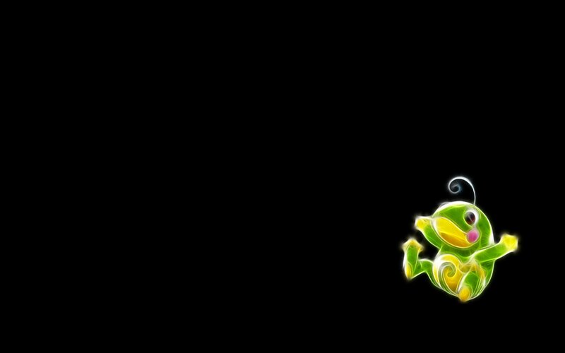 Pichu glowing on black