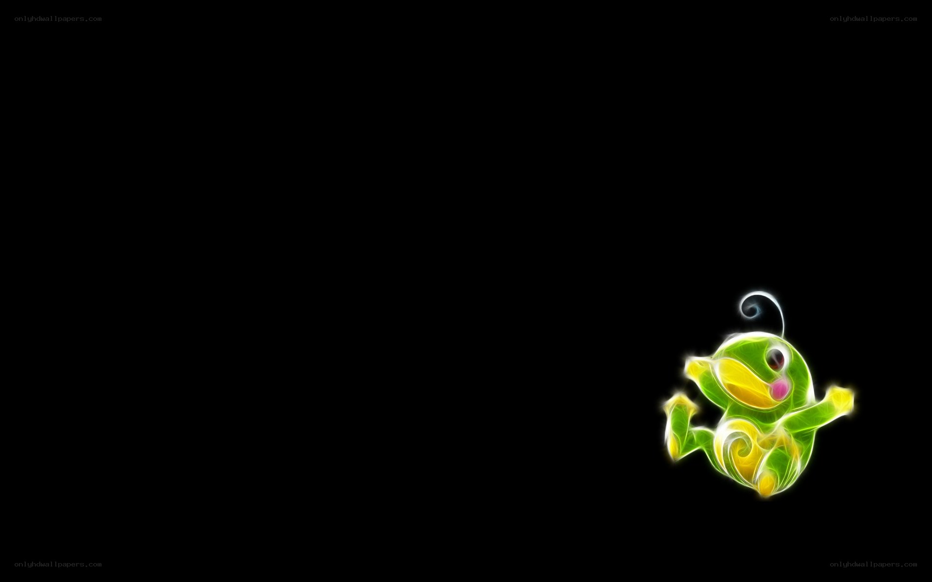 Pichu glowing on black