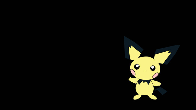 Pichu on black background