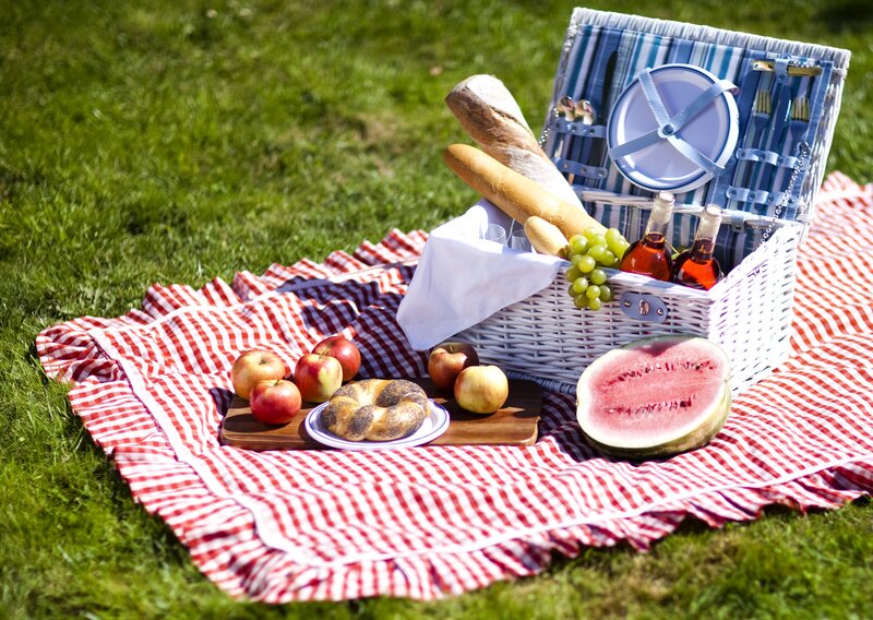 Picnic Basket on Blanket