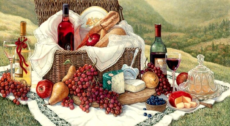 Picnic Basket with Food