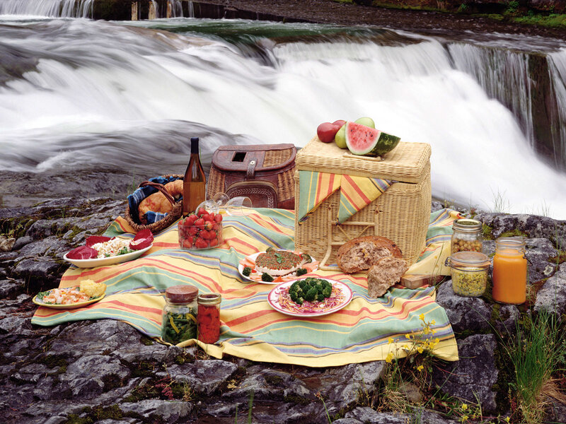 Picnic by Waterfall