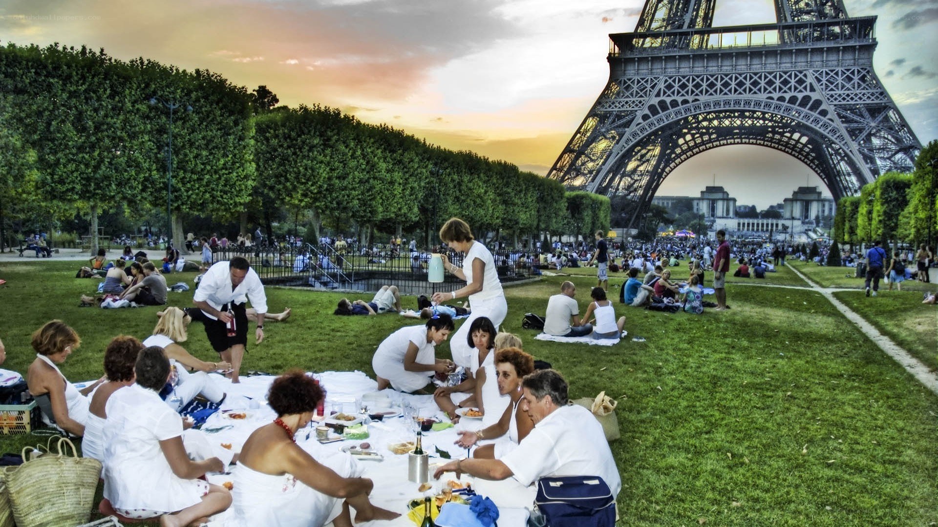 Picnic near the Eiffel Tower