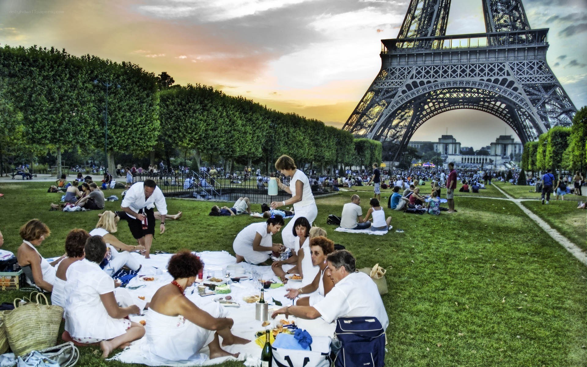 Picnic near the Eiffel Tower