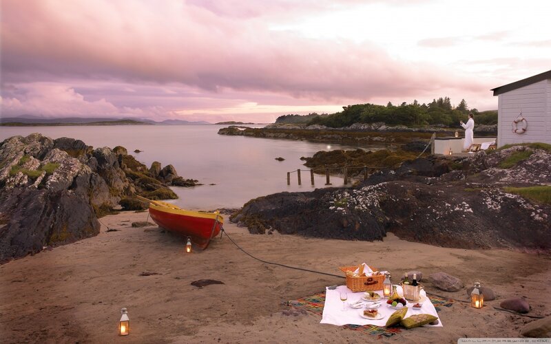 Picnic on Rocky Beach