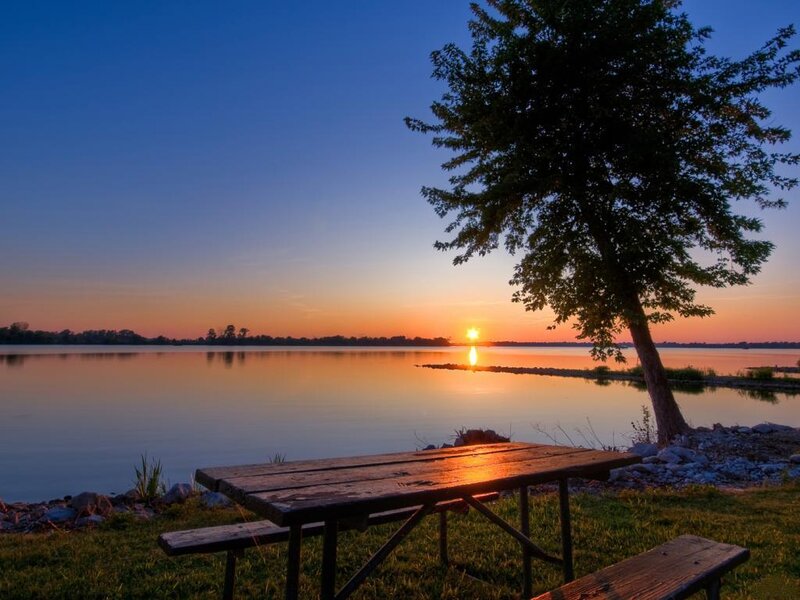 Picnic Table at Sunset