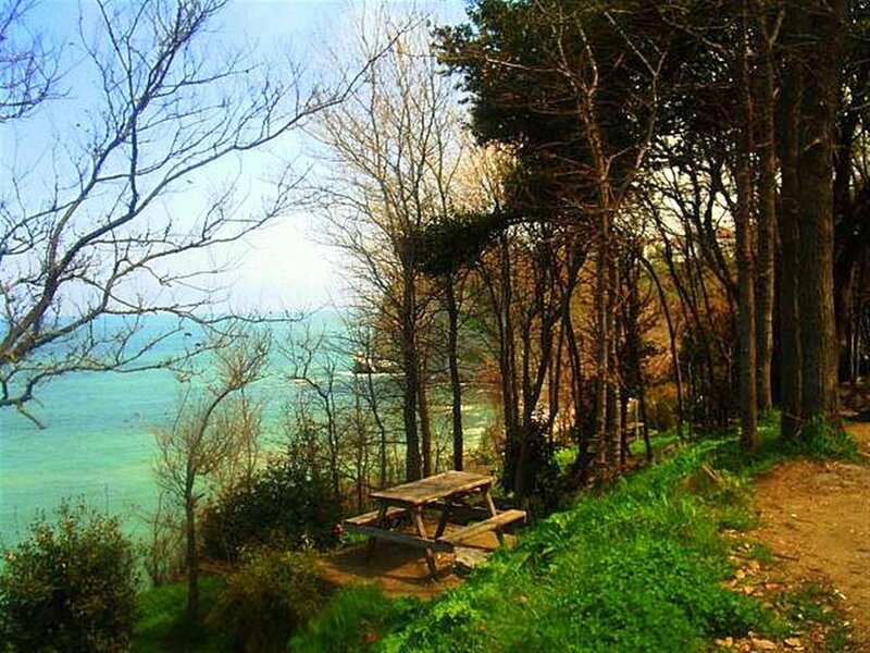 Picnic table by the sea