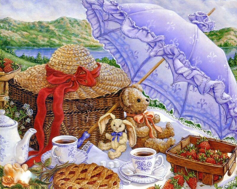 Picnic with teddy bears