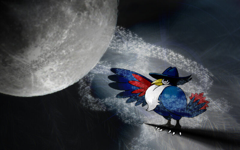 Pidgeot under the moon