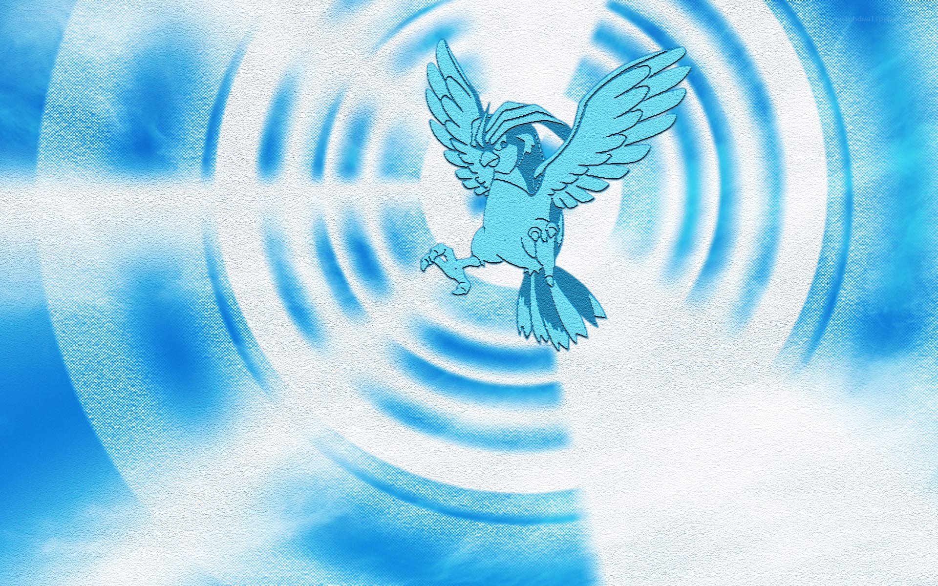 Pidgeotto in a blue aura