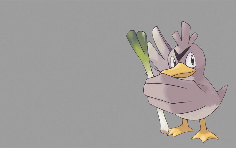 Pidgey holding a green onion