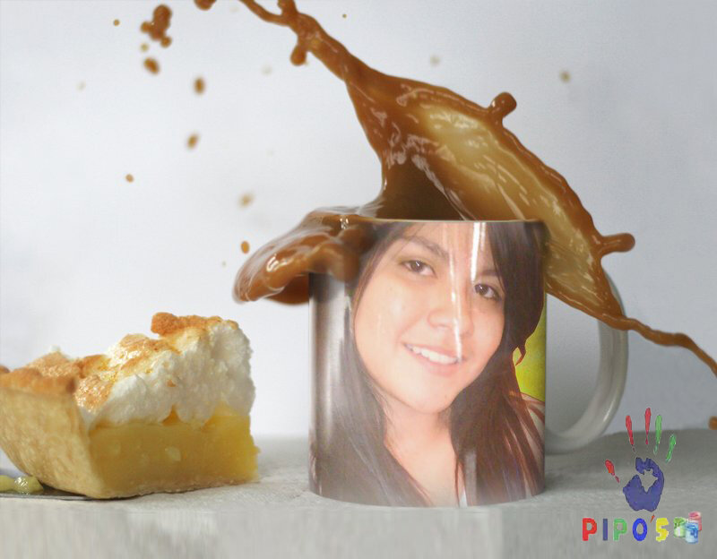 pie and coffee mug with splash