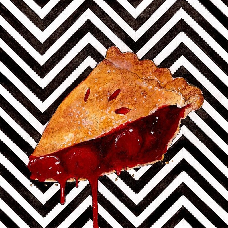 Pie with red filling