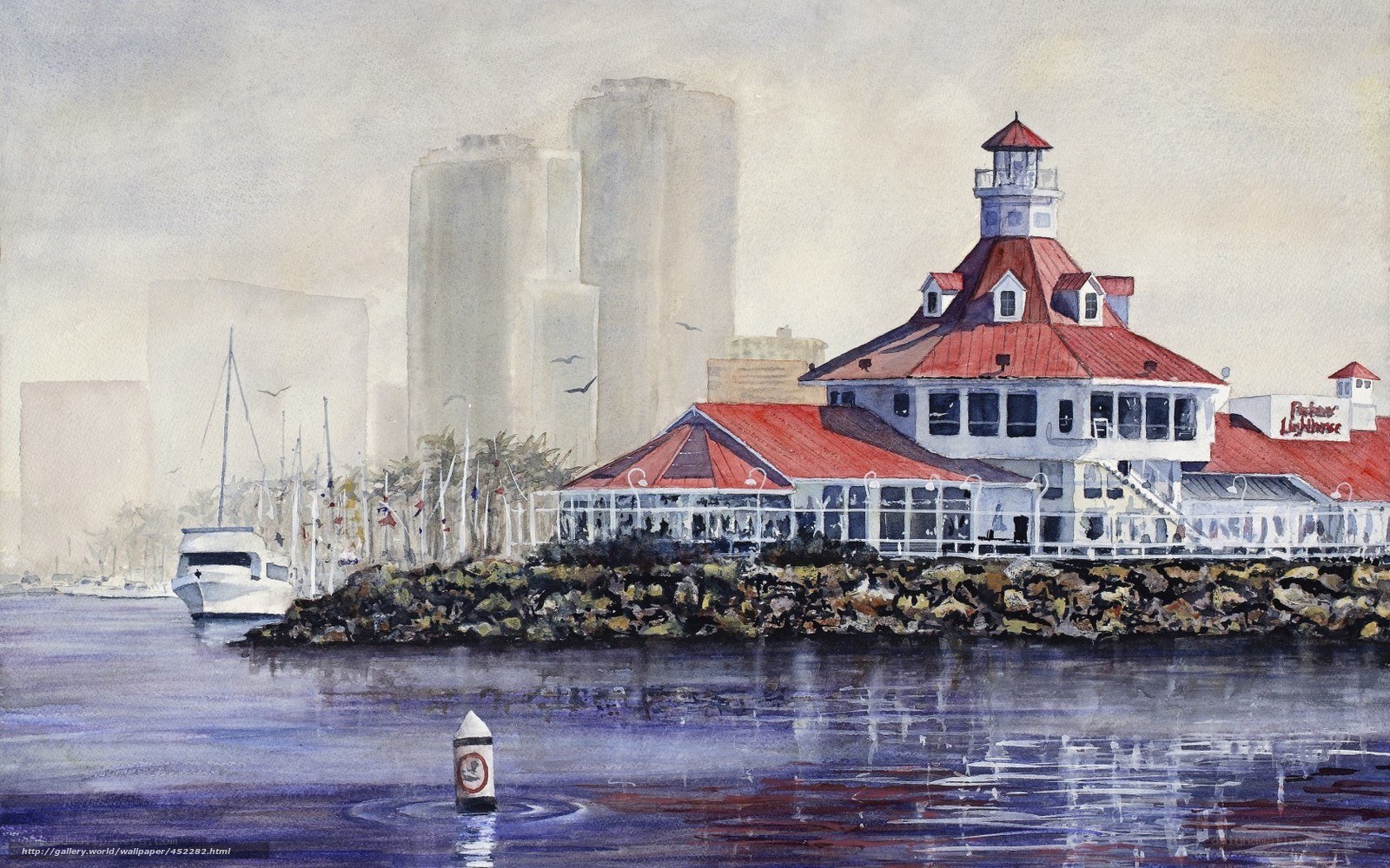 Pier 39 Lighthouse Watercolor