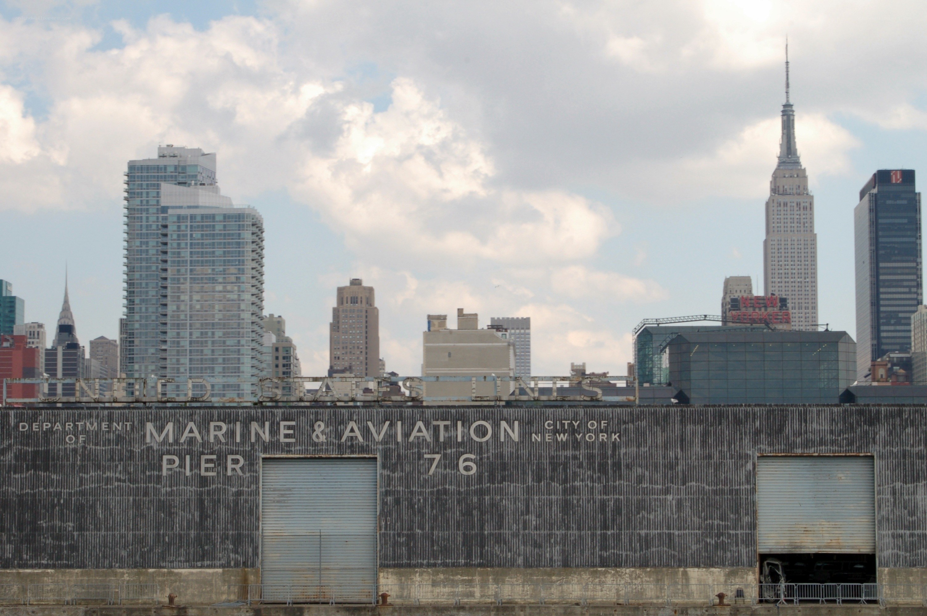 Pier 76 with NYC skyline