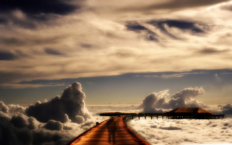 Pier above the clouds