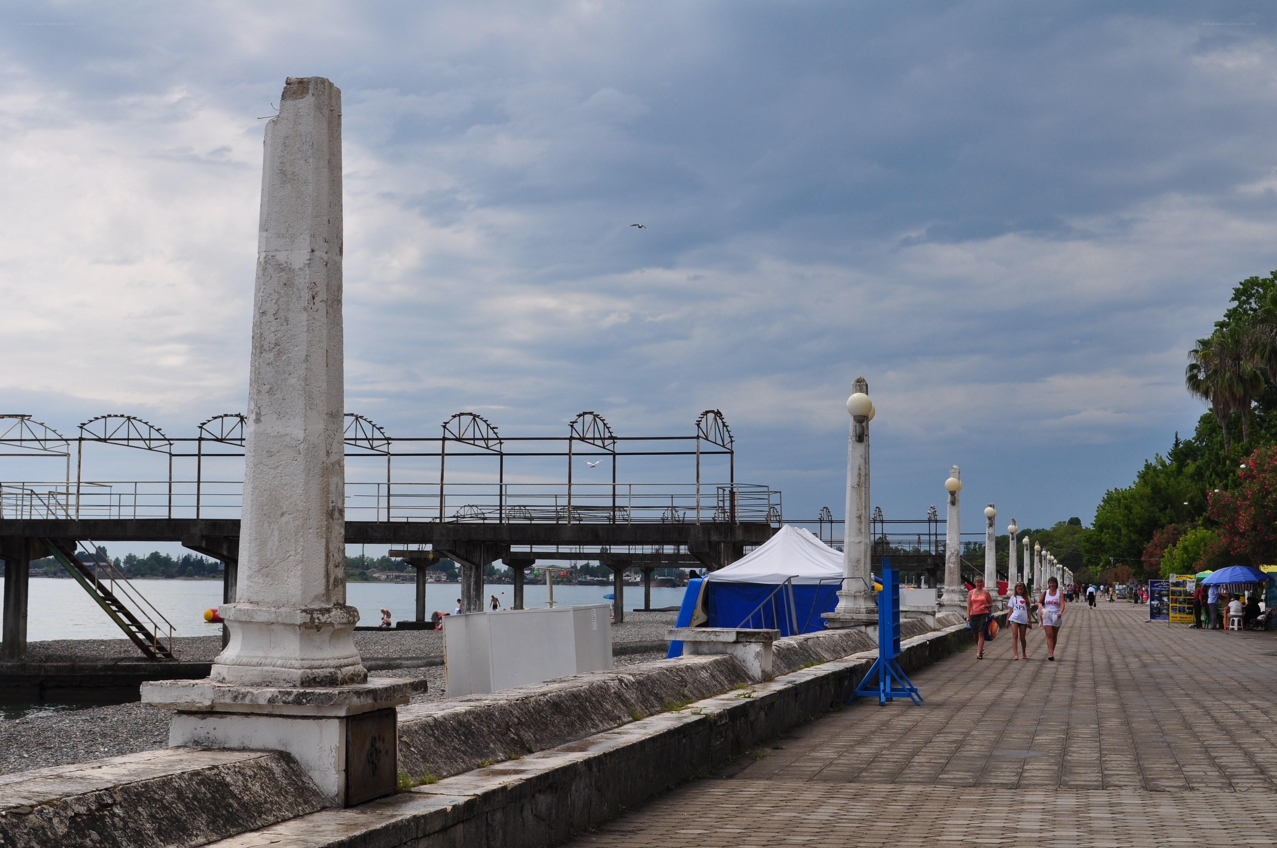 Pier and promenade by the sea
