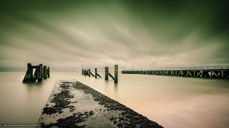 Pier and sea at dusk