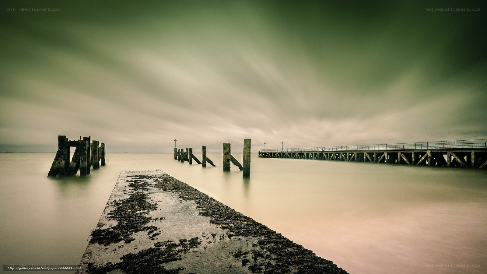 Pier and sea at dusk