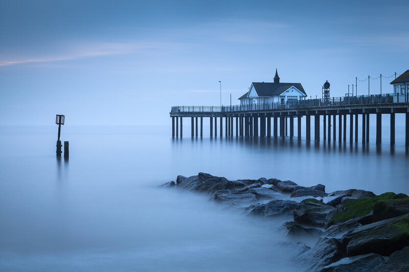 Pier at Dawn — Blue