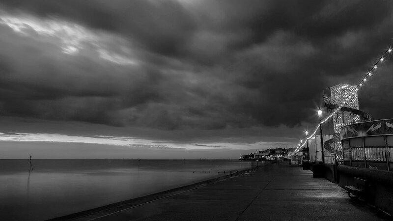 Pier at Dusk — Black
