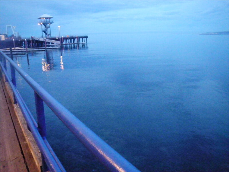 Pier at Dusk — Blue, Calm