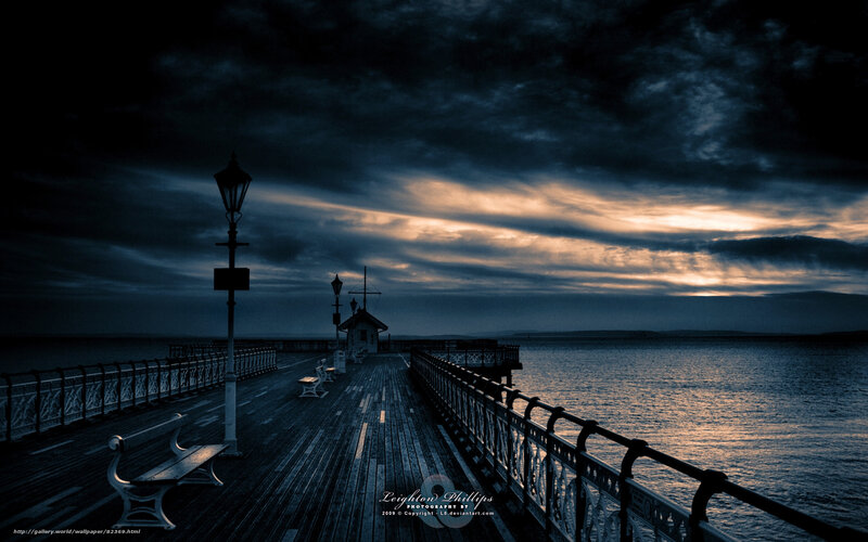 Pier at Dusk — Blue