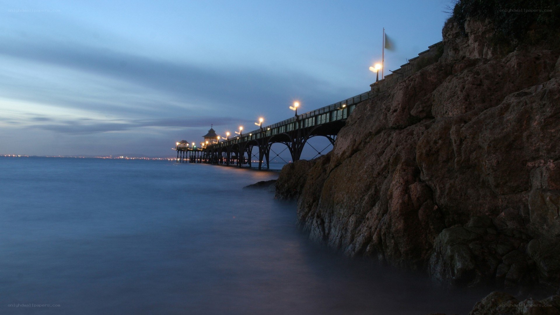 Pier at dusk by the sea