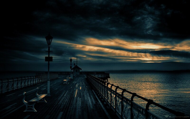 Pier at Dusk — Dark Blue