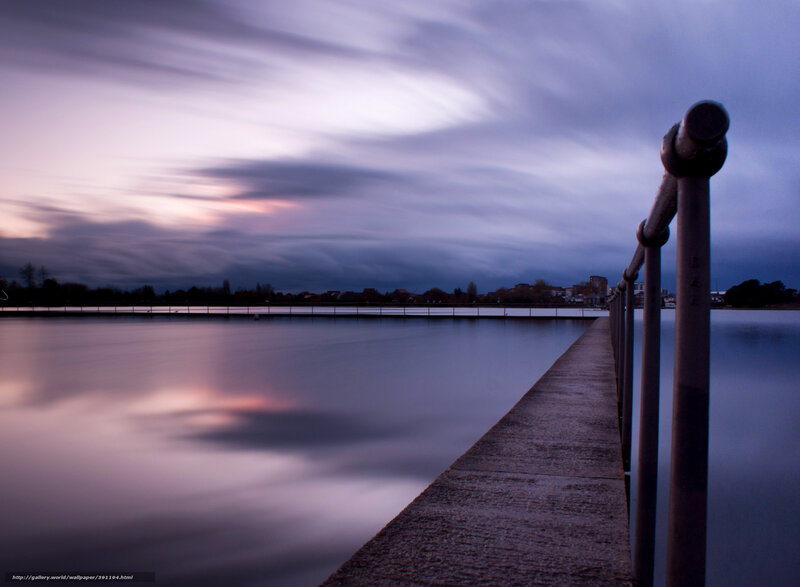 Pier at Dusk — Purple, Serene, Sunset