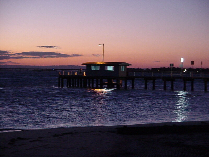 Pier at Dusk — Purple