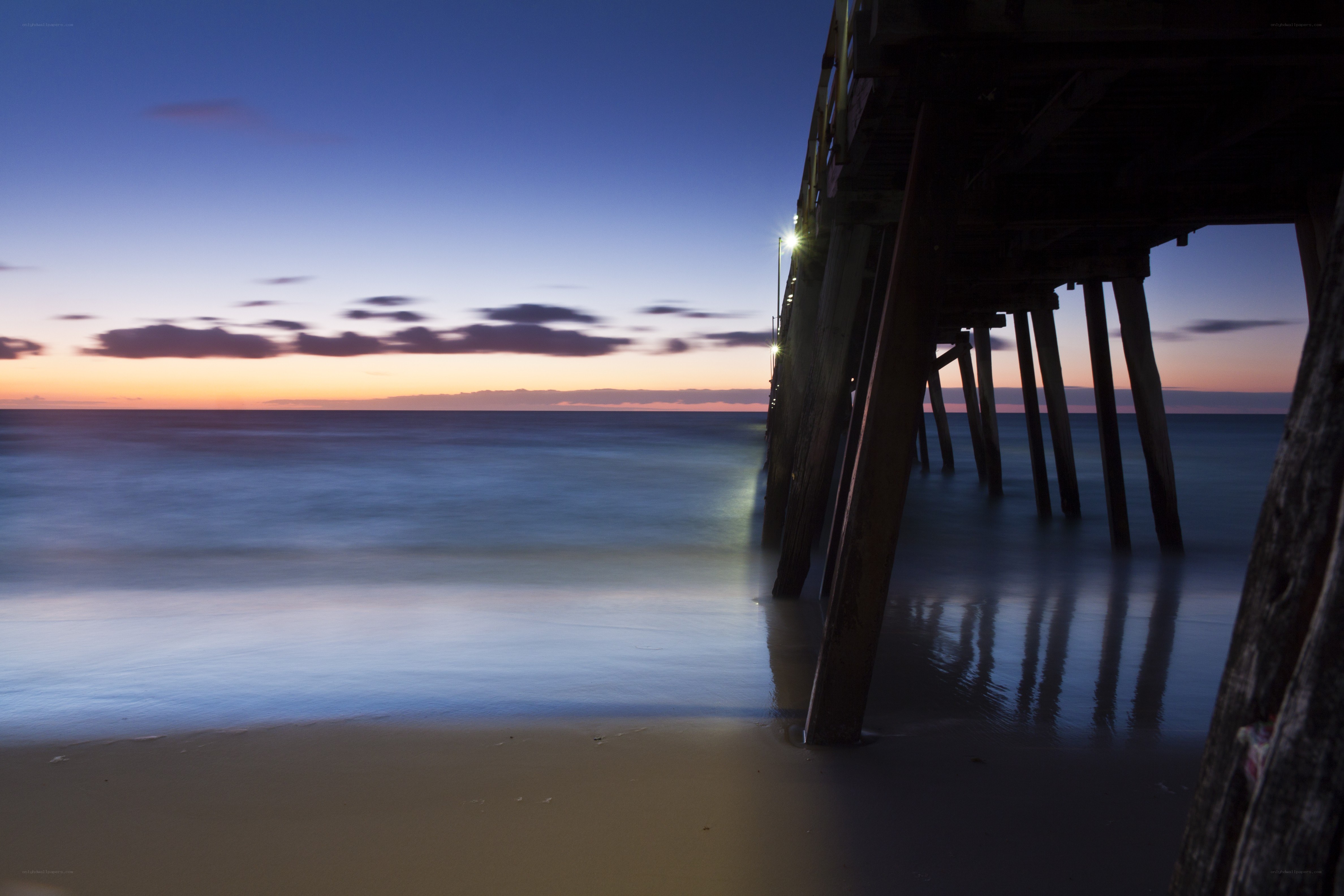 Pier at dusk with long exposure