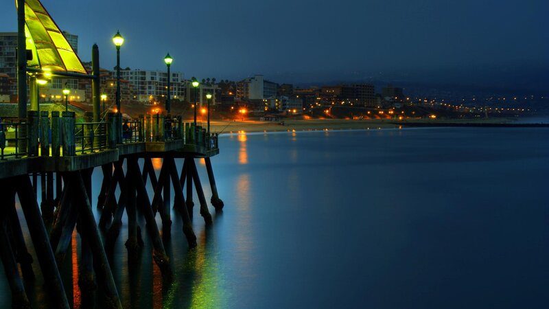 Pier at Night — Blue, Serene