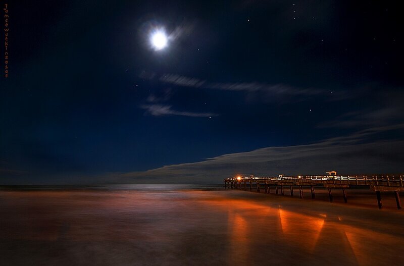 Pier at Night — Blue