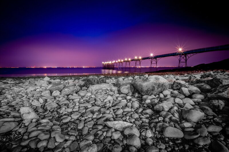 Pier at Night — Purple