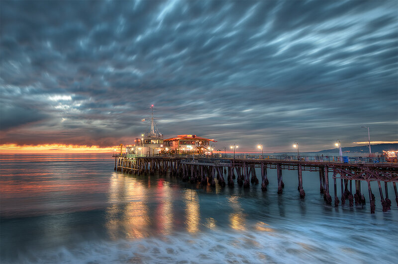 Pier at Sunset — Blue, Dramatic
