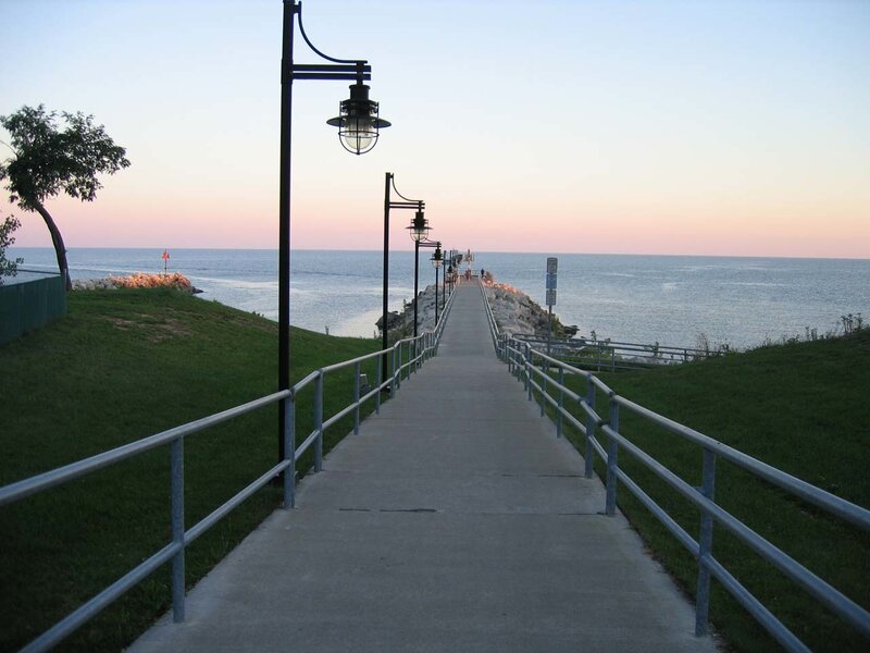 Pier at sunset by the lake