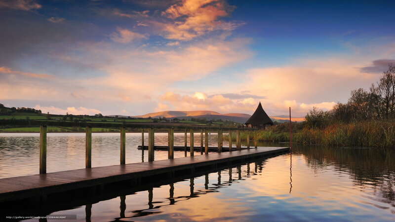 Pier at sunset by the lake