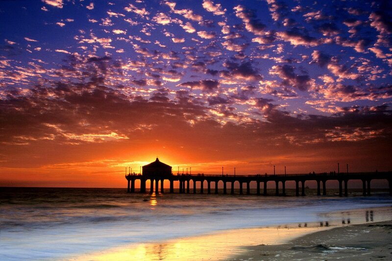 Pier at Sunset — Clouds