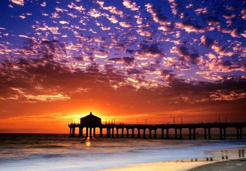 Pier at Sunset — Dramatic, Photograph