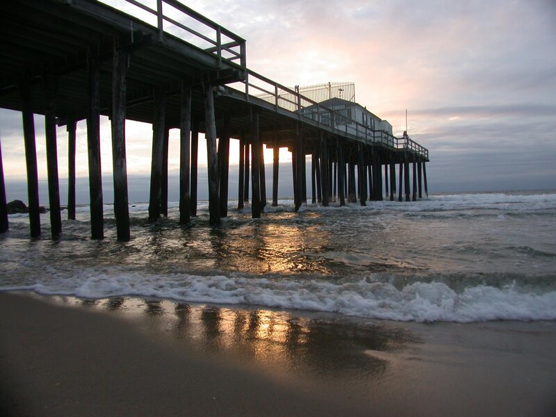 Pier at Sunset — Gray