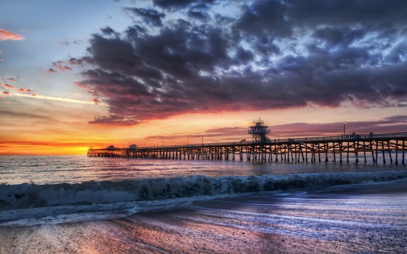 Pier at Sunset — Ocean
