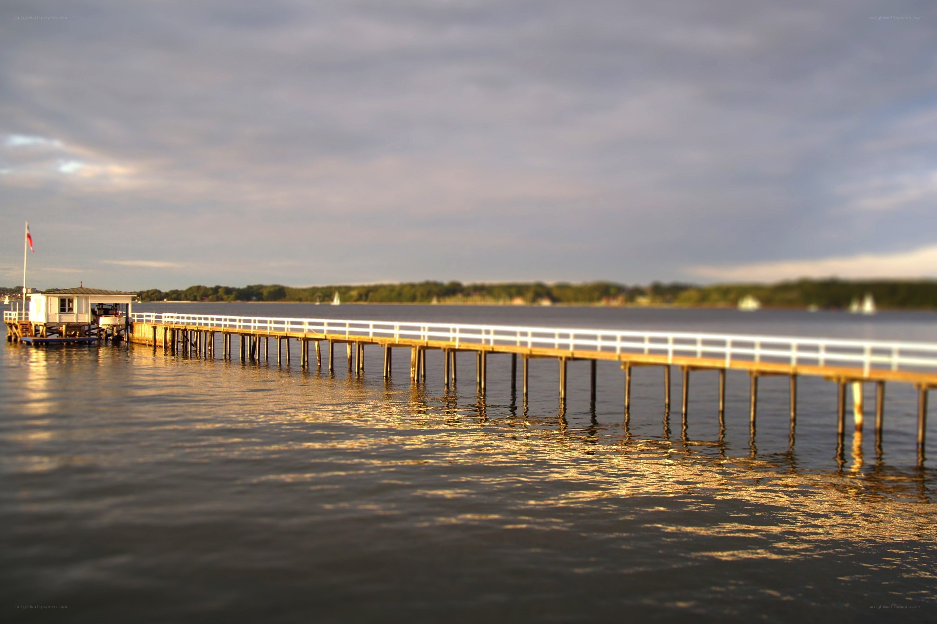 Pier at sunset on a lake