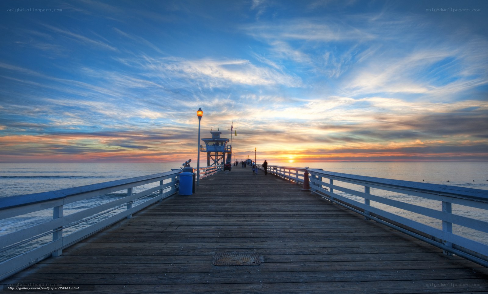 Pier at sunset with colorful sky