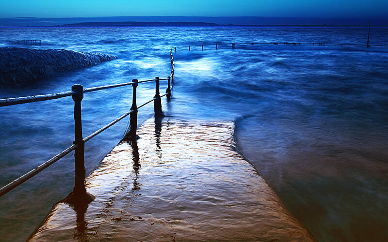 Pier at the ocean's edge