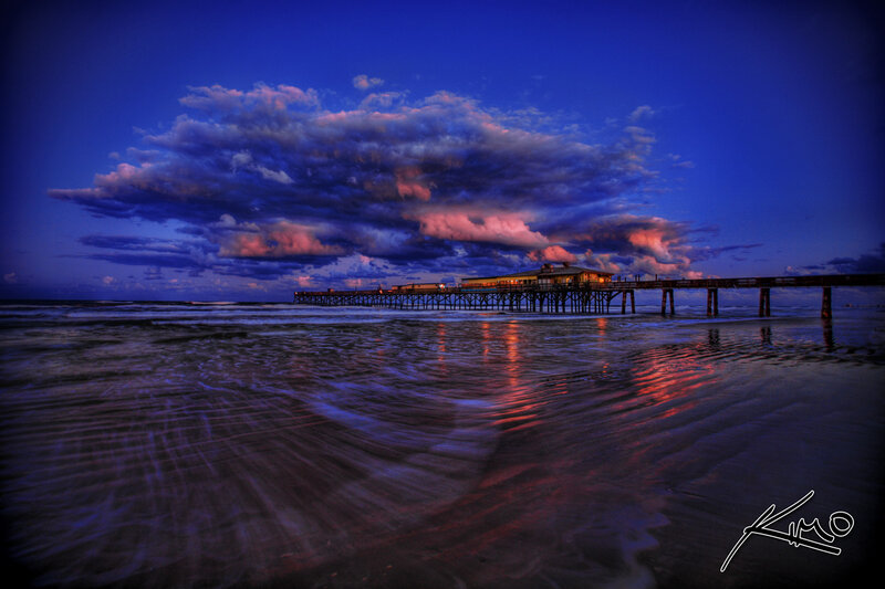 Pier at Twilight — Blue, Dramatic, Night