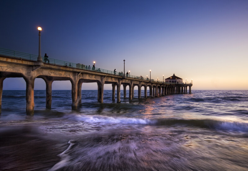 Pier at Twilight — Blue, Serene, Sunset