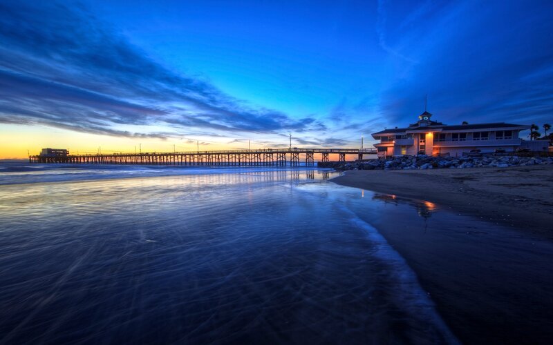 Pier at Twilight — Blue, Serene